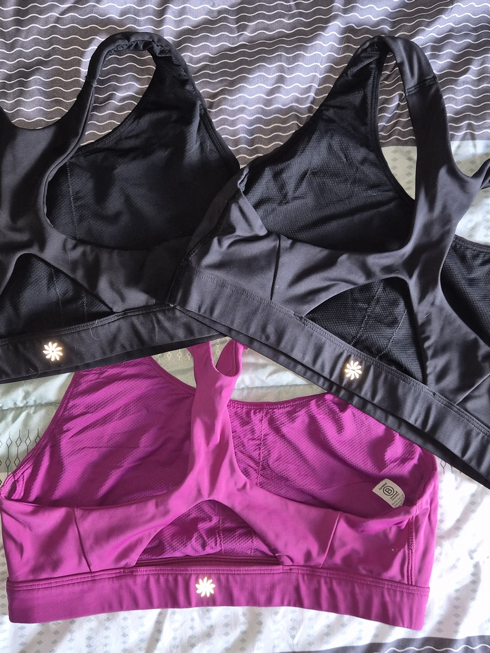 NWOT - ATHLETICA Seamless Support Sports Bra - 2 Black & Magenta